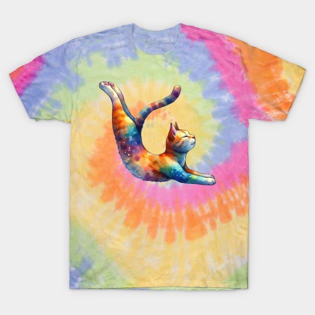 Celestial Cat Yogi T-Shirt by CAutumnTrapp